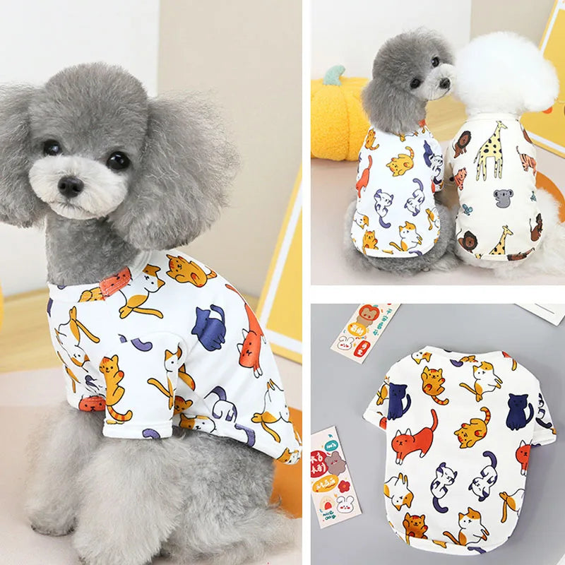 Dog Clothes Animal Pattern Clothing Hoodies Tshirt For Small Dogs Chihuahua Dachshund Costume Puppy Kitten Sweatshirt Shirts XXL
