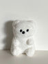 White bear-shaped small dog squeaky toy plush fleece for puppies, 11cm x 6cm pet supply for small dogs like Pomeranian, Pug, Shih Tzu