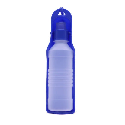 Blue portable dog water bottle 250ml travel feeder dispenser for small and large dogs, puppies and cats