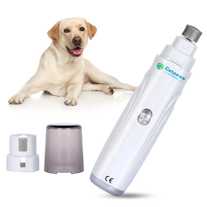 usb rechargeable dog nail grinder with quiet 2-speed electric trimmer for painless pet paw grooming