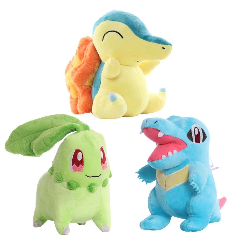 Pokemon plush doll featuring Cyndaquil, Bulbasaur, and Squirtle stuffed toys for collectors, kids, and gift giving