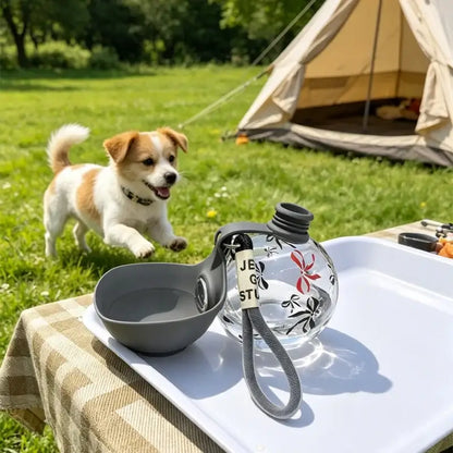 portable dog water bottle for dogs and cats, leak-proof outdoor travel water dispenser with lanyard, camping pet hydration