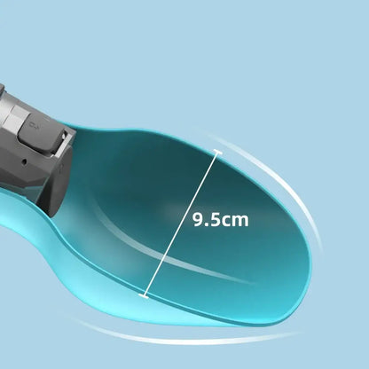 portable dog water bottle dispenser with 9.5cm bowl for large dogs, ideal for travel and easy hydration