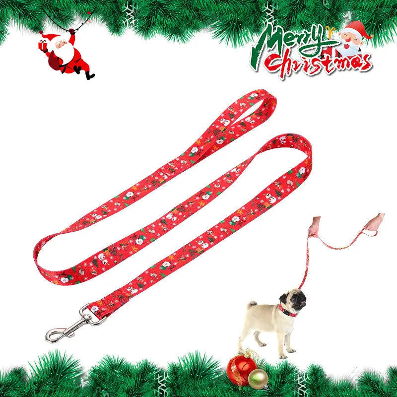 Printed Christmas Dog Collar Pet Collars Adjustable Dog Collars Strong and Durable for Medium Large Dog Collars Pet Accessories