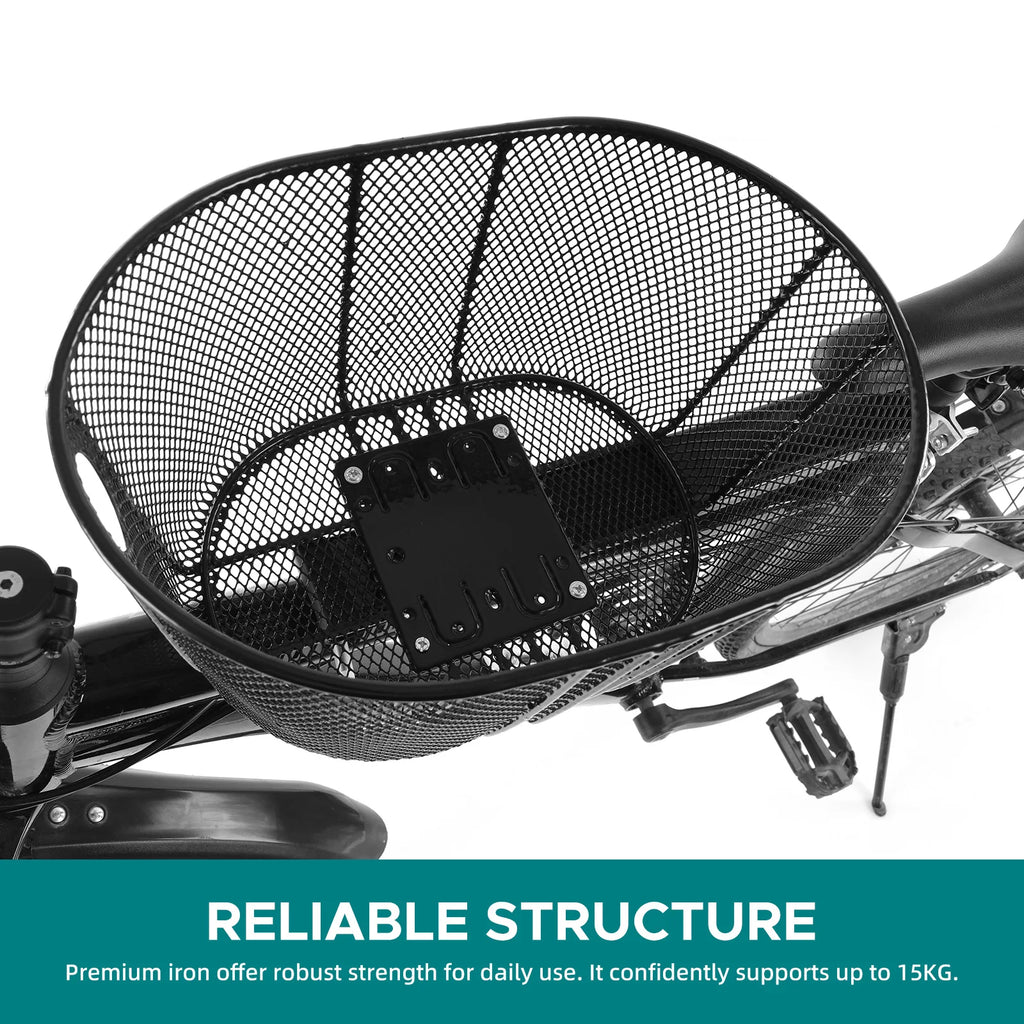 Dog Bike Basket Mountain Bike Shopping Basket Portable Cat Dog Carrier for Bike Front Crossbar with Sponge Liner Safety Strap