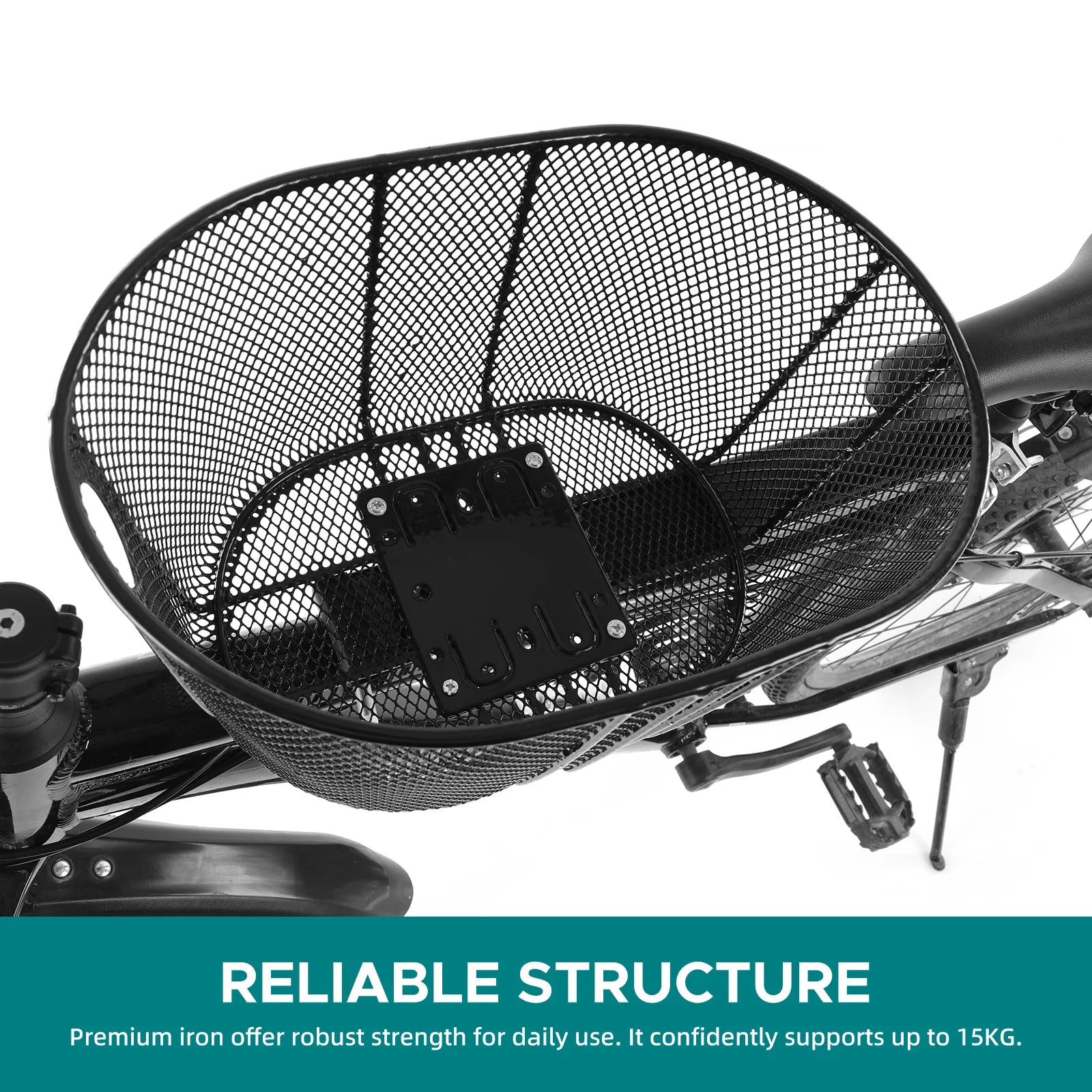 Dog Bike Basket Mountain Bike Shopping Basket Portable Cat Dog Carrier for Bike Front Crossbar with Sponge Liner Safety Strap