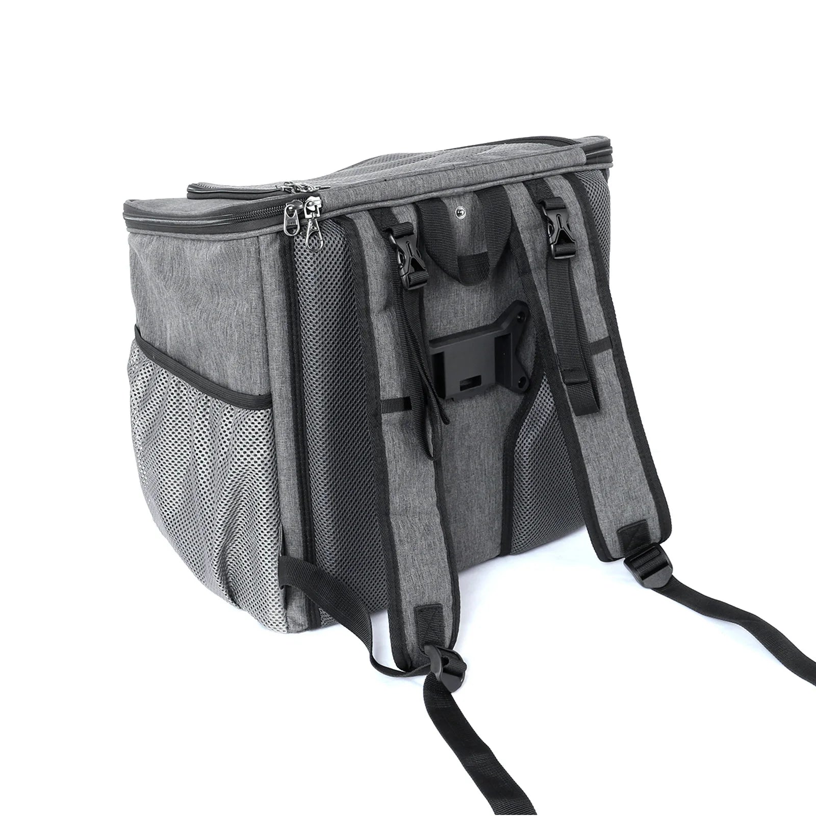 Dog bike basket carrier backpack for small pets, expandable Oxford cloth pannier with secure straps