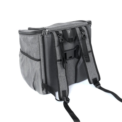 Dog bike basket carrier backpack for small pets, expandable Oxford cloth pannier with secure straps