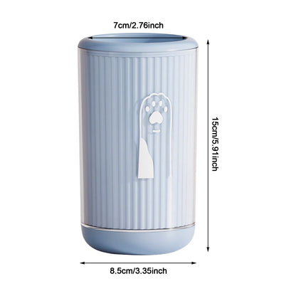 Blue L pet paw cleaning cup for cats and dogs, 15cm tall, 8.5cm wide, no scrubbing required for quick paw cleaning