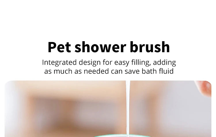 silicone pet bathing brush for dogs and cats, soft shower brush with integrated fill design for easy bathing