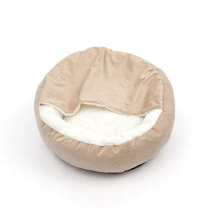 orthopedic waterproof dog bed with hooded blanket cozy round winter warm pet bed for dogs and cats
