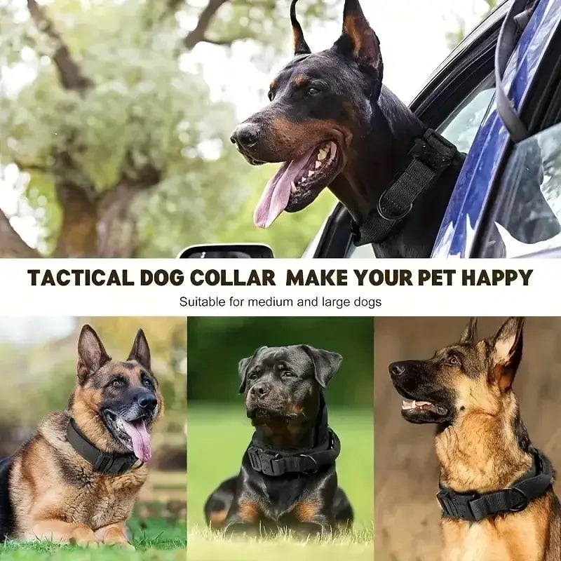 large dog training collar and leash tactical nylon adjustable collar for medium and large dogs safe durable comfortable