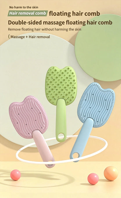 2 in 1 pet hair remover grooming brush floating hair comb for dogs and cats, dual-sided massage and deshedding brush