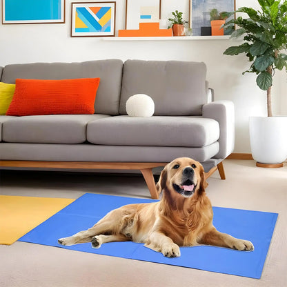 self cooling dog mat for dogs and cats on floor in living room for summer napping and cooling comfort