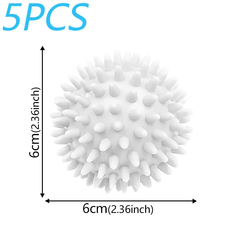 5PCS white laundry anti-winding balls, 6cm reusable drying cleaning balls for softer clothes and faster drying