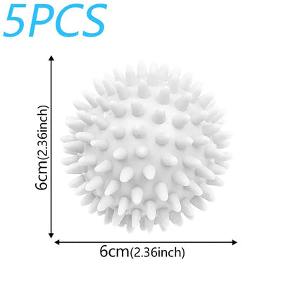 5PCS white laundry anti-winding balls, 6cm reusable drying cleaning balls for softer clothes and faster drying