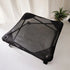 Black waterproof raised mesh dog bed with elevated cooling design for camping, balcony, yard, and garden