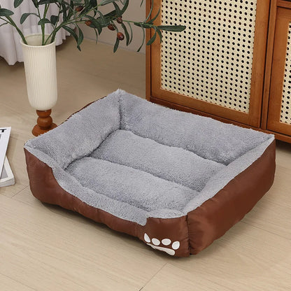 calming plush dog bed for small dogs and cats, soft warm cushioned pet bed with breathable corduroy comfort