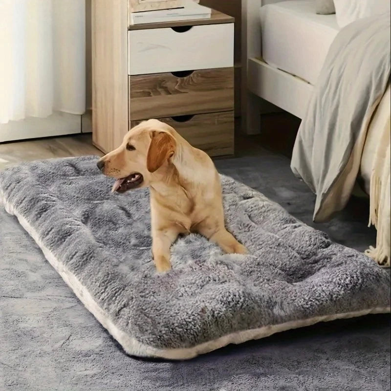 plush dog bed sofa thickened super soft gray pet mat for small medium dogs