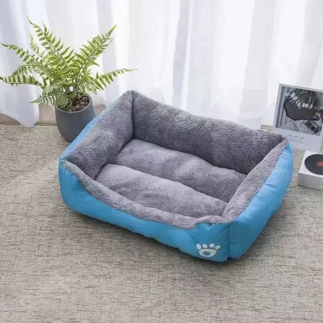 calming plush dog bed for small dogs and cats, deep sleeping warm soft cushion, breathable corduroy pet house
