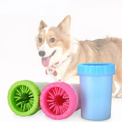 automatic pet paw cleaning cup for dogs, puppies and cats, portable paw washer for cleaner paws after outdoor play