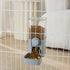 Grey hanging pet feeder bowl 1.5L plastic cage-mounted dispenser for small dogs, cats and rabbits