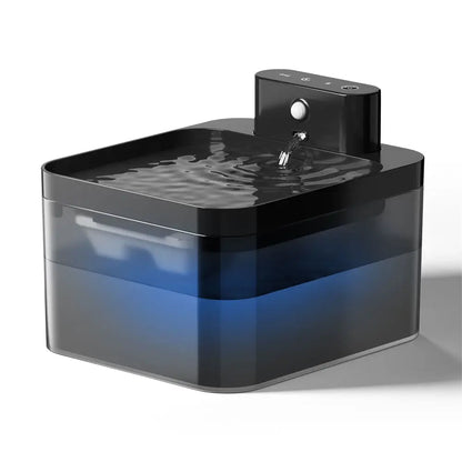 automatic cat water fountain 2.2L wireless battery-powered infrared sensor pet water dispenser, black fountain