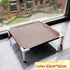 Coffee elevated dog camping bed 52cm x 52cm portable nylon folding pet cot for dogs and puppies, washable