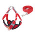 adjustable reflective dog vest harness red vest harness with leash for small to medium dogs, buckle closure, cat and dog design