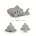 Grey interactive chew toy for small pets, durable bite-resistant silicone fish design for hiding food and grinding teeth