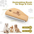 Wood deshedding brush for dogs for cats and pets, 4.3in stainless steel pet hair remover
