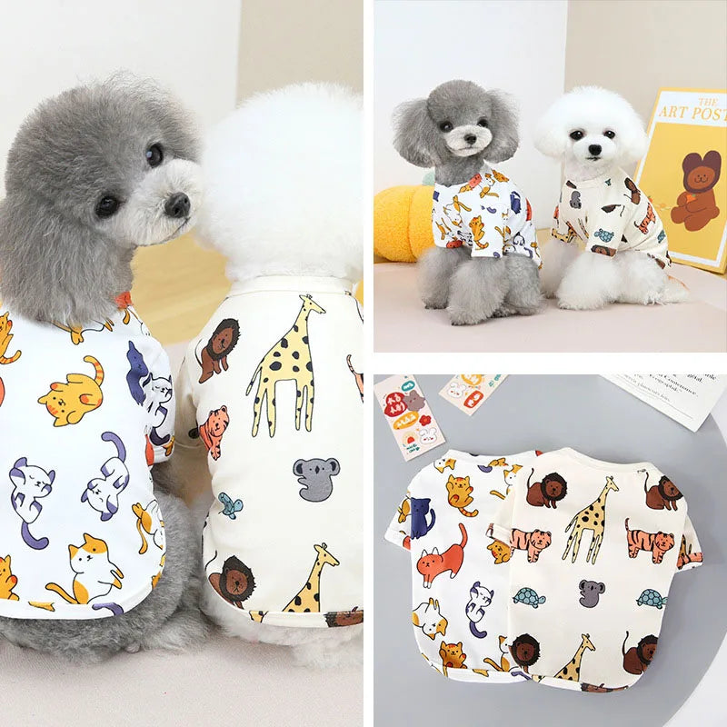 Dog Clothes Animal Pattern Clothing Hoodies Tshirt For Small Dogs Chihuahua Dachshund Costume Puppy Kitten Sweatshirt Shirts XXL
