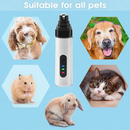 silent dog nail grinder for dogs and cats, rechargeable USB pet nail grinder for calm grooming