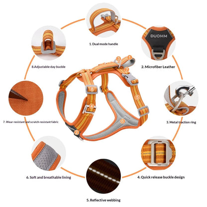 Dog Leash Anti-Pull Pet Harness Comfortable Outdoor Dog Leash Reflective Dog Harness Durable and Stain-Resistant features.