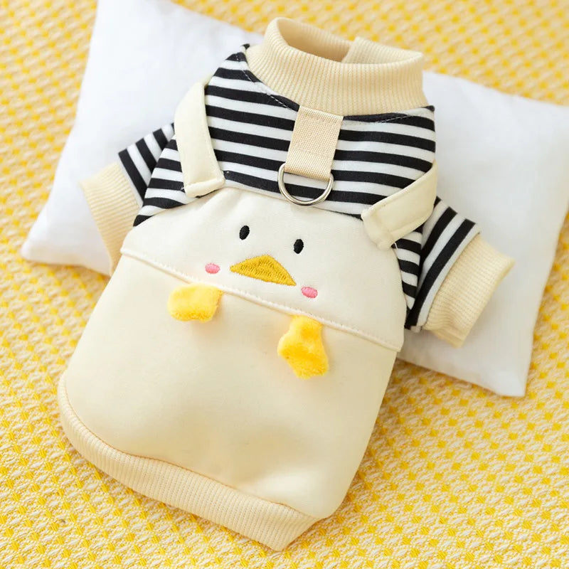 Fashion Striped Dog Hoodies Autumn Dog Clothes Animal Pattern Puppy Pullovers Cute Soft Cat Hoodies Pet Sweatshirt Dog Costumes