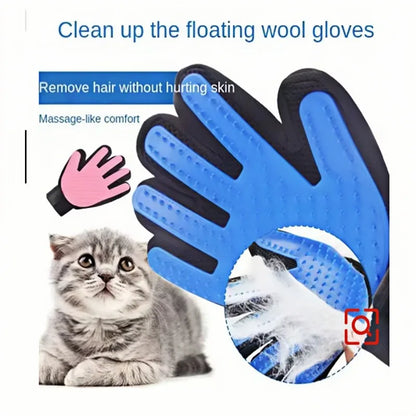 pet hair remover glove for gentle cat and dog grooming, deshedding, hair removal, and massage brush cleaning