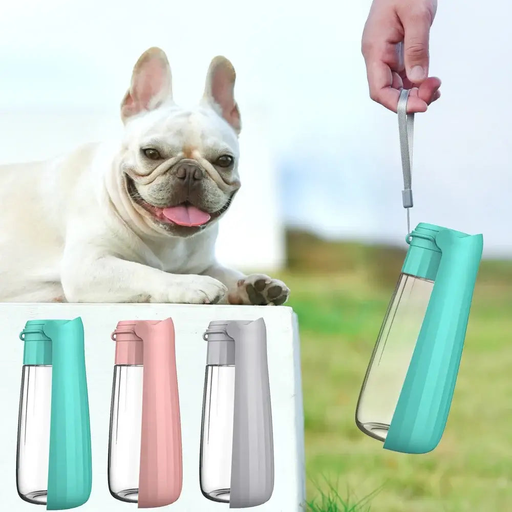 portable dog water bottle dispenser for small and large dogs, foldable outdoor drinking bowl, 550ml pet supply