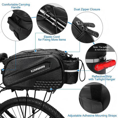 Bicycle Carrier Bag Large Capacity Bike Bags Foldable Rear Seat Bag Bike Rear Basket Waterproof Pannier Trunk Seat Saddle Bags features