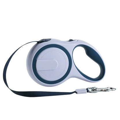 Royal blue retractable dog leash for large dogs, 8M 50KG reflective nylon walking lead with durable handle
