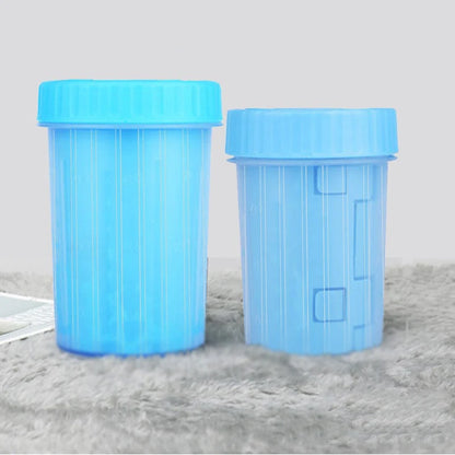 automatic pet paw cleaning cup for dogs, puppies, and cats, blue portable paw washing cups for easy dirt removal
