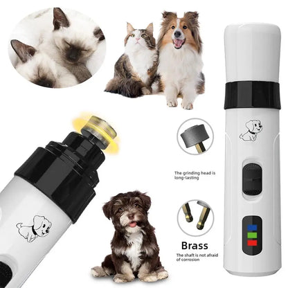 usb charging dog nail grinder for safe pet nail trimming on dogs and cats with portable interchangeable grinding head