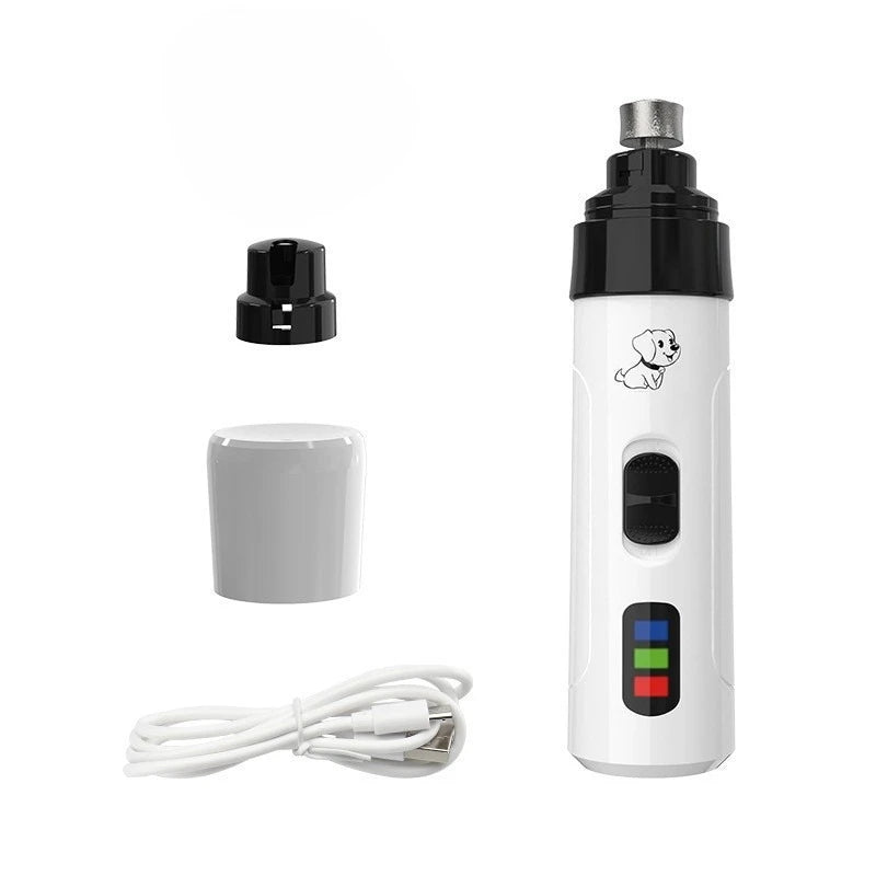 Standard rechargeable pet nail grinder USB charging electric dog and cat nail trimmer with quiet LED grooming design