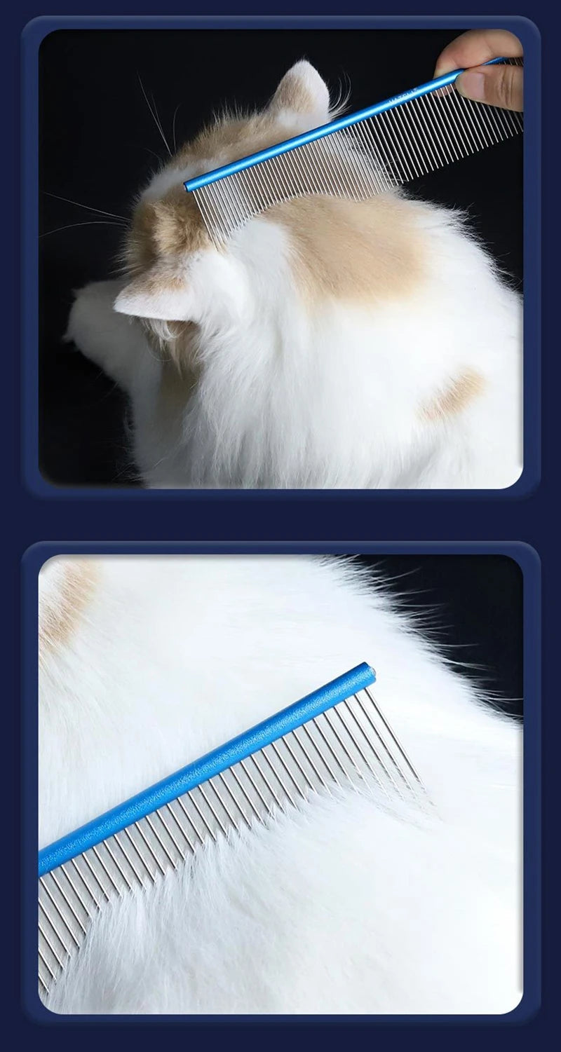 16/19/22cm Stainless Steel Pet Beauty Styling Comb Dog Grooming Combs Long Thick Hair Fur Removal Brush Pet Dog Grooming Combs