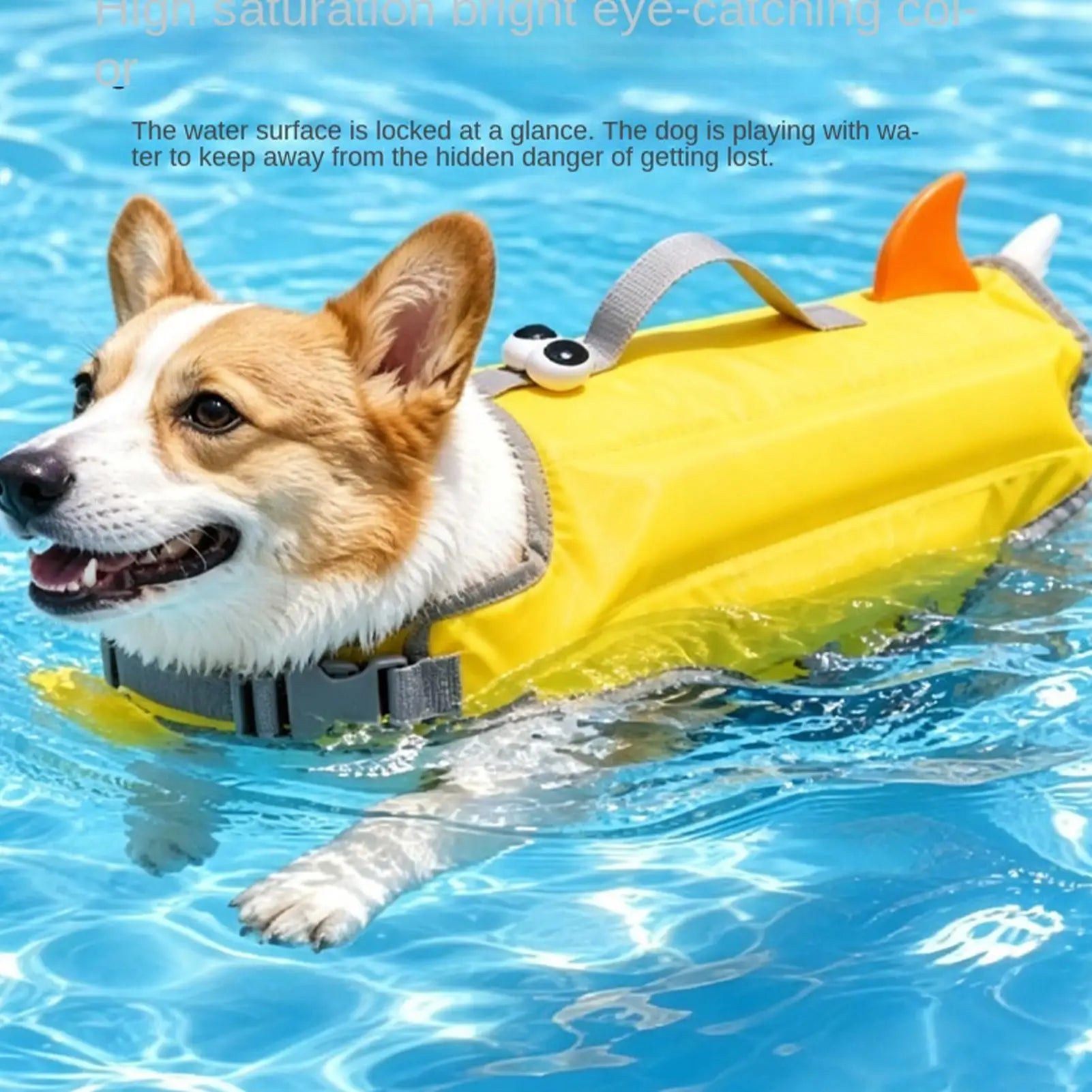adjustable dog life jacket for small dogs, high buoyancy waterproof floating vest with rescue handle for pool and lake