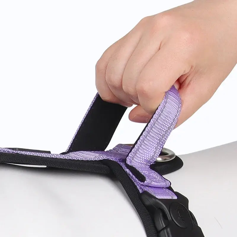 no pull dog harness with handle purple pet harness with secure grip for small medium dogs