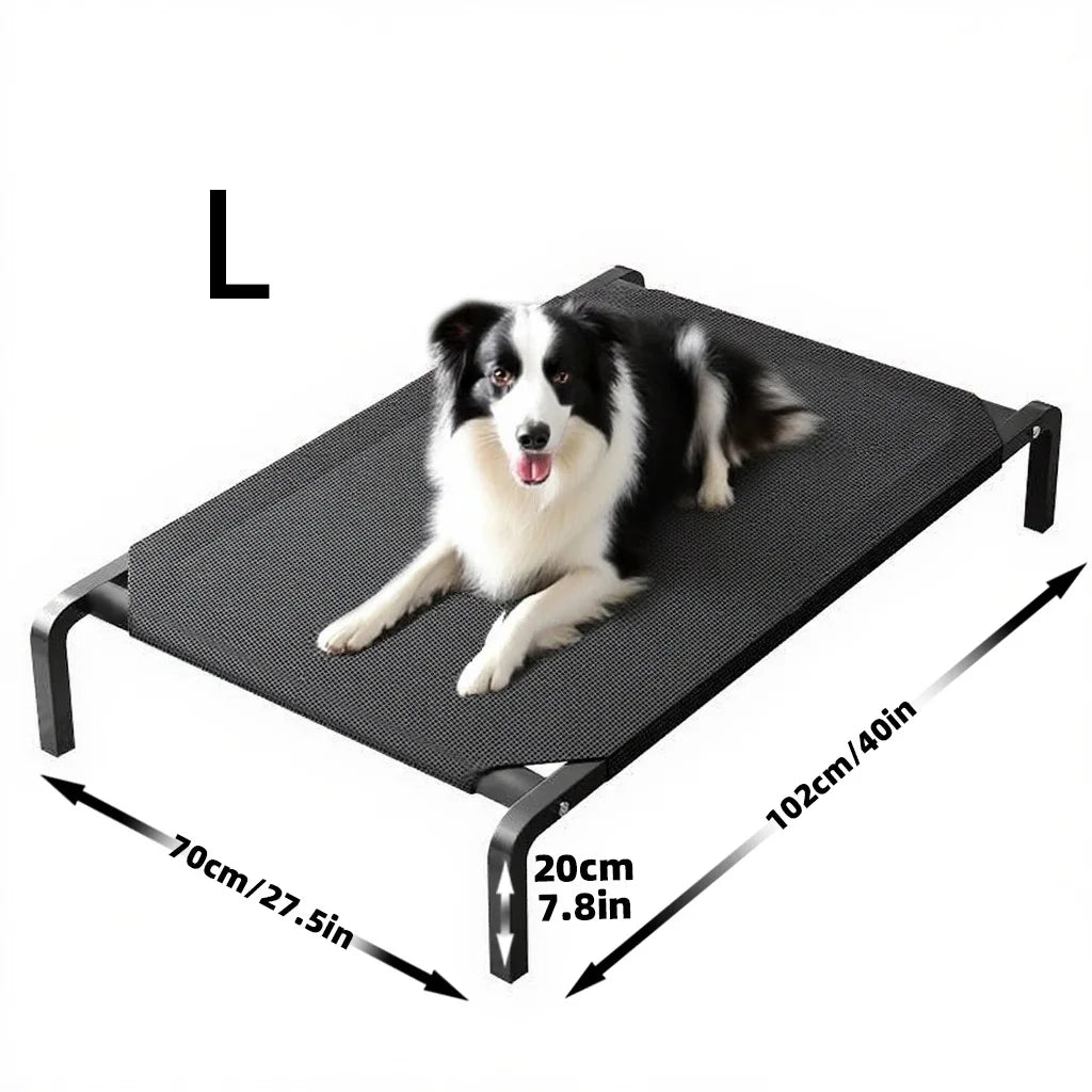 elevated dog bed for all seasons black L size breathable washable moisture proof pet bed for dogs with 102cm length