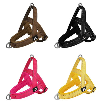 escape-proof tactical dog harness with padded reflective no-pull adjustable vest for large dogs in 4 colors