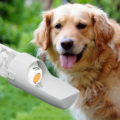 Portable dog water bottle for outdoor walks and hiking, durable pet hydration dispenser for travel and easy use