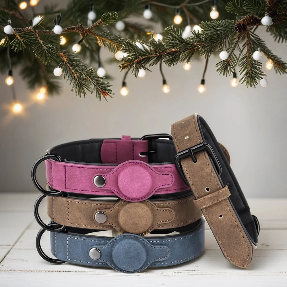 Dog Collar High Quality PU Leather Pet Collars Anti-lost Tag Collar Adjustable for Small Medium Dogs Chihuahua Pug Accessories