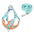 adjustable reflective dog vest harness turquoise blue dog and cat design with leash for small to medium dogs